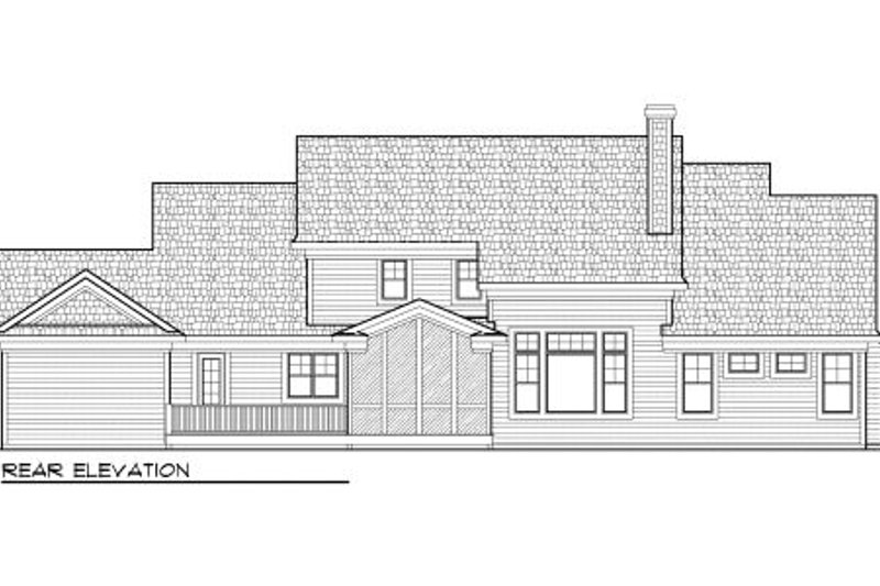 Home Plan - Exterior - Rear Elevation for Bungalow House Plan #70-996 - 4 bed, 3.5 bath