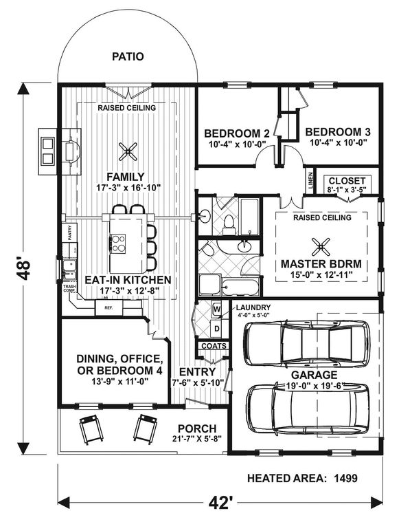 Craftsman Floor Plan - Main Floor Plan #56-704
