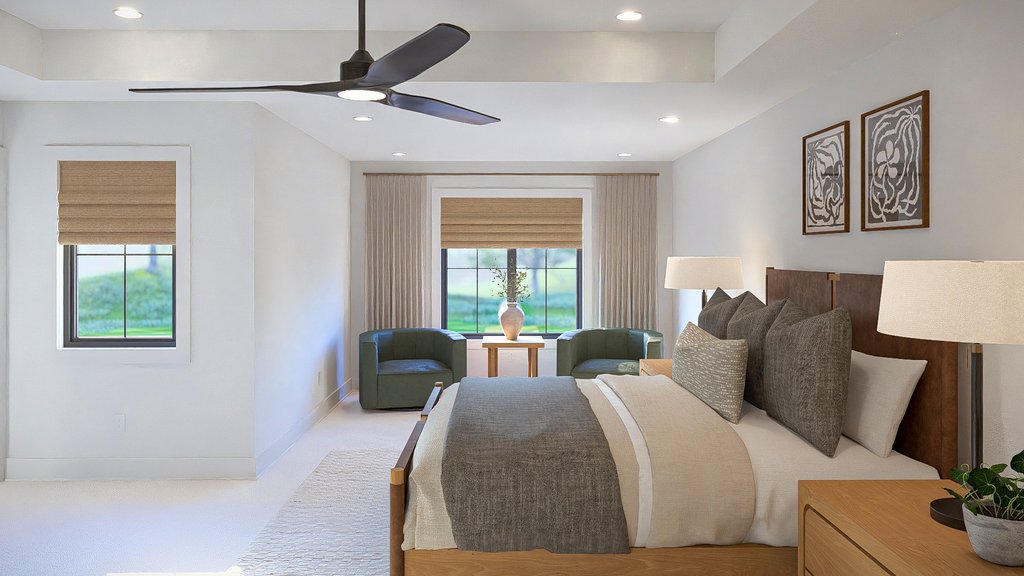 Interior - Master Bedroom 1 for Farmhouse House Plan #455-781 - 3 bed, 3 bath
