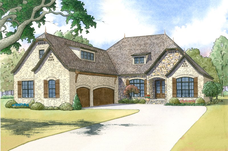Dream House Plan - European Exterior - Front Elevation Plan #923-8