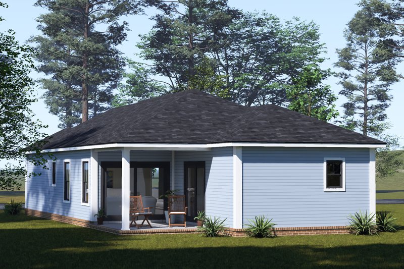 Home Plan - Exterior - Rear Elevation for Cottage House Plan #513-2500 - 2 bed, 2 bath