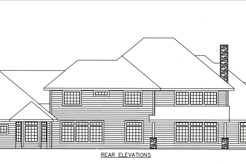 Architectural House Design - Exterior - Rear Elevation for Country House Plan #117-892 - 6 bed, 4.5 bath