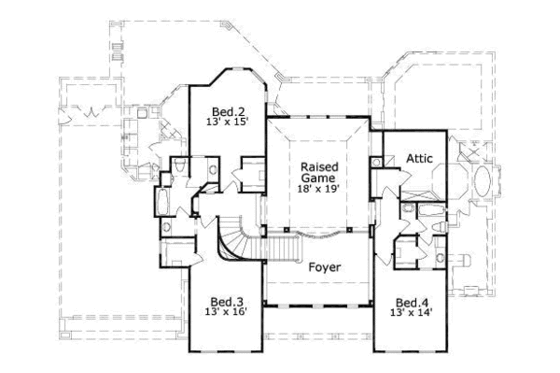 Floor Plan - Upper Floor for Traditional House Plan #411-177 - 5 bed, 3 bath