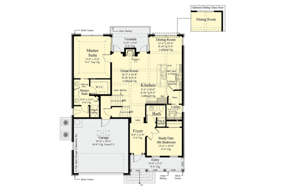 Floor Plan - Main Floor for Traditional House Plan #930-497 - 4 bed, 3 bath