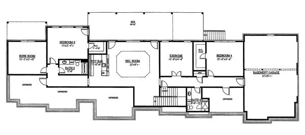 Home Plan - Craftsman Floor Plan - Lower Floor Plan #437-96