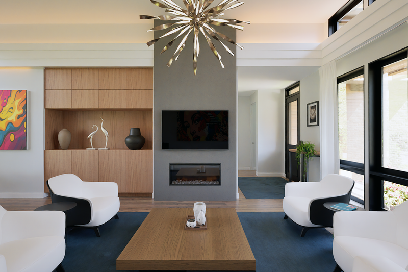 House Blueprint - Interior - Family Room for Contemporary House Plan #48-1203 - 3 bed, 2 bath