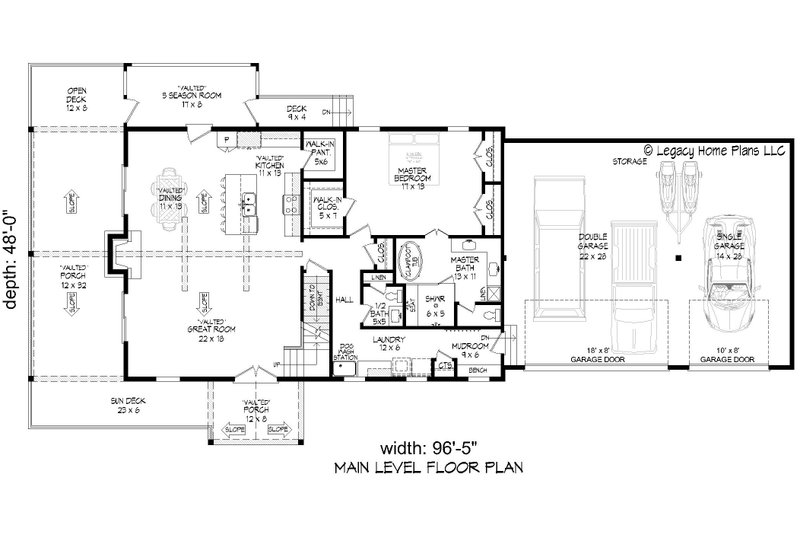 House Plan Design - Floor Plan - Main Floor for Southern House Plan #932-871 - 4 bed, 3.5 bath