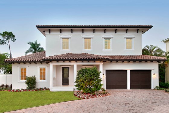 Exterior - Front Elevation for Contemporary House Plan #27-544 - 4 bed, 4.5 bath