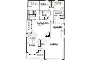 Floor Plan - Main Floor for Traditional House Plan #62-103 - 3 bed, 2 bath