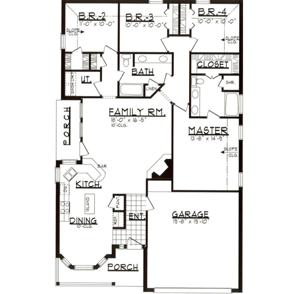 Home Plan - Traditional Floor Plan - Main Floor Plan #62-103