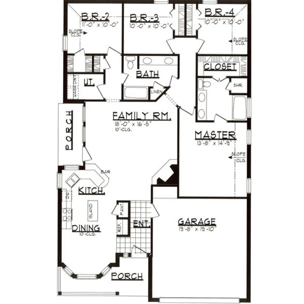 Traditional Floor Plan - Main Floor Plan #62-103