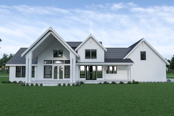 Exterior - Rear Elevation for Farmhouse House Plan #1070-55 - 4 bed, 3.5 bath