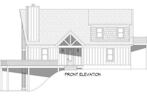 Exterior - Front Elevation 3 for Country House Plan #932-658 - 4 bed, 3 bath