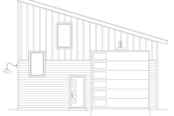 Exterior - Front Elevation 3 for Contemporary House Plan #932-959, 0 bath
