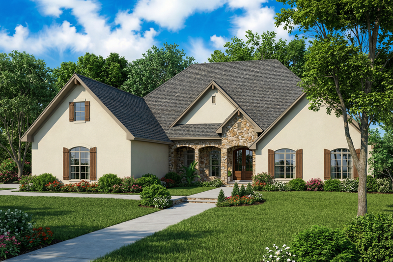 Home Plan - Exterior - Front Elevation 3 for European House Plan #17-3331 - 4 bed, 3.5 bath