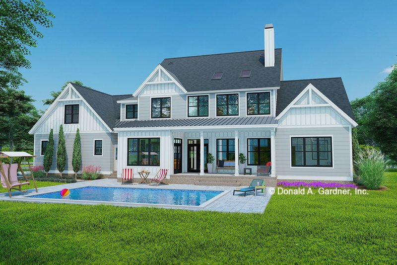 Home Plan - Exterior - Rear Elevation for Farmhouse House Plan #929-1168 - 4 bed, 3.5 bath