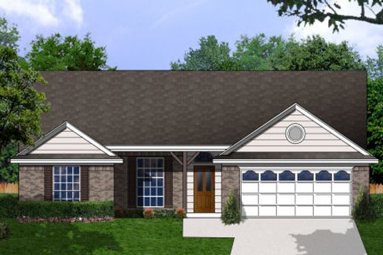Exterior - Front Elevation for Country House Plan #62-148 - 3 bed, 2.5 bath