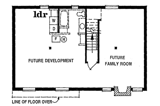 Floor Plan - Lower Floor for Traditional House Plan #47-227 - 3 bed, 1 bath