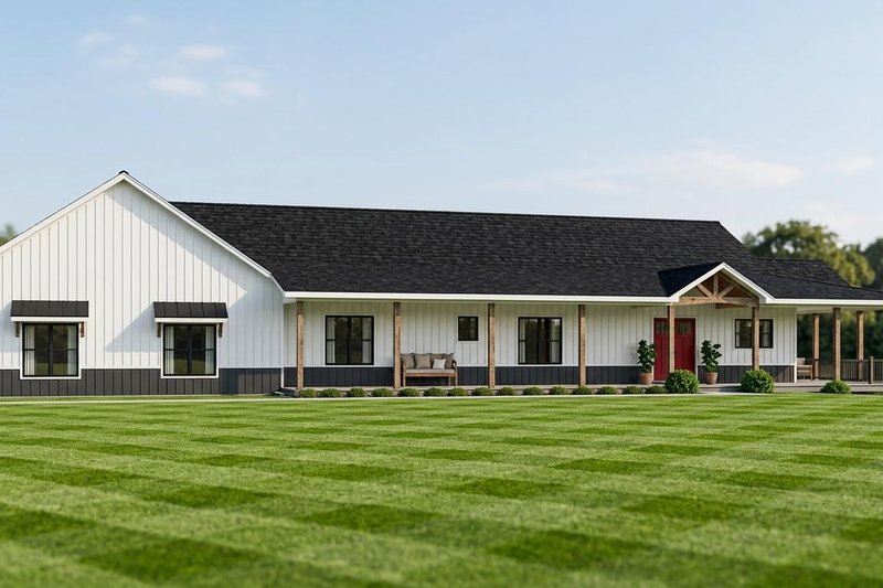 Home Plan - Exterior - Front Elevation 2 for Barndominium House Plan #1064-473 - 3 bed, 3.5 bath