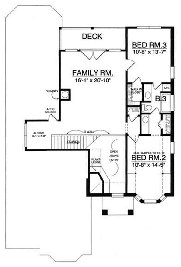 House Plan Design - European Floor Plan - Upper Floor Plan #40-256