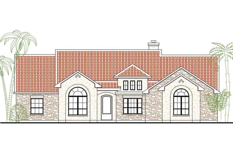 Home Plan - Mediterranean Exterior - Front Elevation Plan #80-146