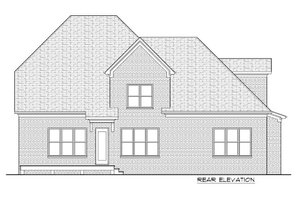 Exterior - Rear Elevation for Tudor House Plan #413-884 - 5 bed, 4 bath