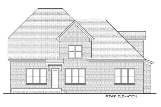 Exterior - Rear Elevation for Tudor House Plan #413-884 - 5 bed, 4 bath