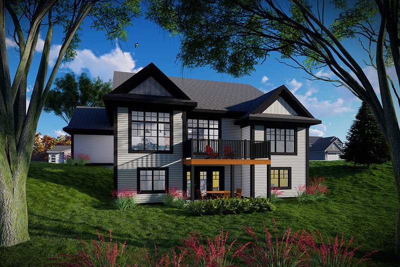 House Design - Exterior - Rear Elevation for Farmhouse House Plan #70-1536 - 4 bed, 3 bath