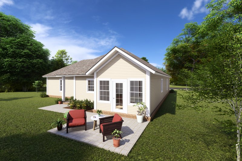 Architectural House Design - Exterior - Rear Elevation 1 House Plan #513-2073 - 3 bed, 2 bath