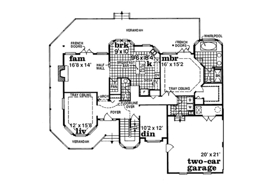 Floor Plan - Main Floor for Country House Plan #47-289 - 4 bed, 2.5 bath