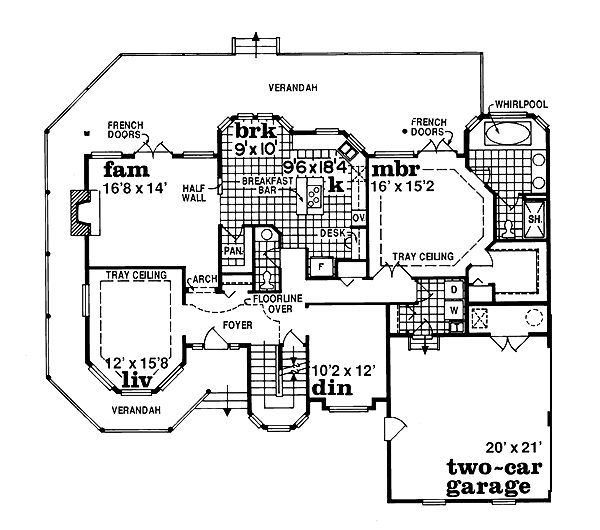 Country Floor Plan - Main Floor Plan #47-289