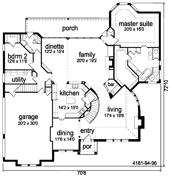 Architectural House Design - European Floor Plan - Main Floor Plan #84-428