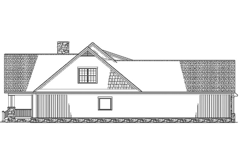 Home Plan - Left Side Elevation  BW