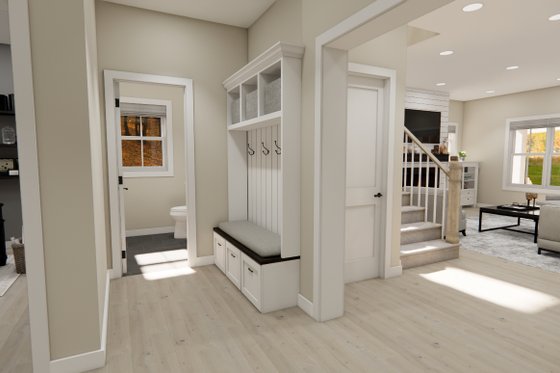 Interior - Entry for Bungalow House Plan #51-1358 - 4 bed, 2.5 bath