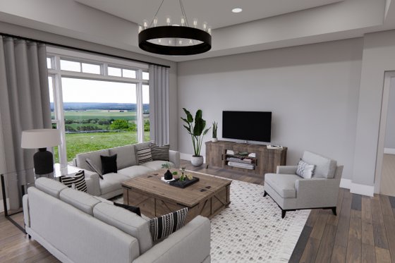 Interior - Family Room for Farmhouse House Plan #51-1327 - 3 bed, 2.5 bath