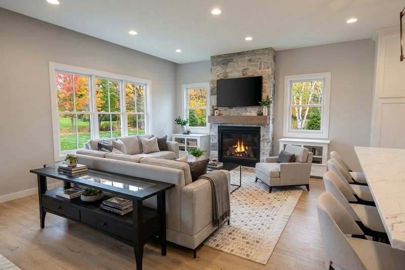 House Blueprint - Interior - Family Room 1 for Farmhouse House Plan #51-1543 - 3 bed, 2.5 bath