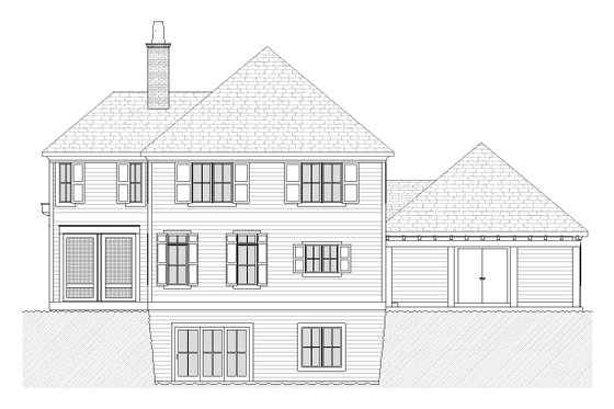Exterior - Rear Elevation for Farmhouse House Plan #901-92 - 3 bed, 3.5 bath