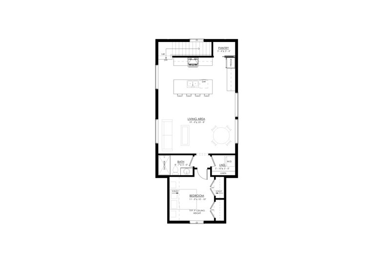 Home Plan - Floor Plan - Upper Floor for Farmhouse House Plan #1114-55 - 1 bed, 1 bath