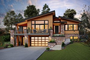 Contemporary Exterior - Front Elevation Plan #48-979