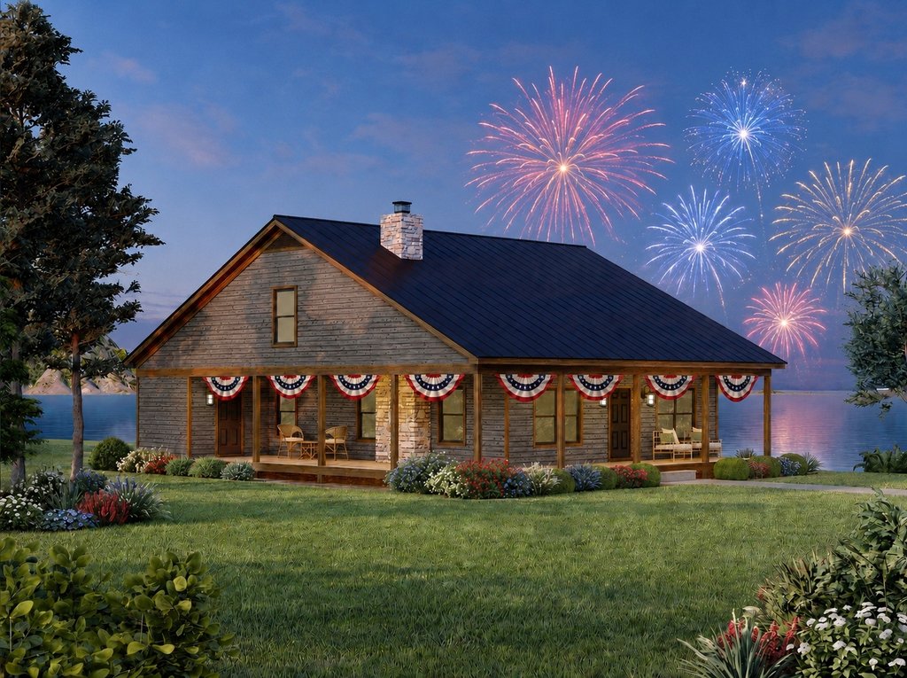 Exterior - Front Elevation 2 for Country House Plan #932-1420 - 2 bed, 2 bath