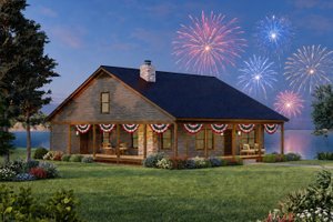 Home Plan - Exterior - Front Elevation for Country House Plan #932-1420 - 2 bed, 2 bath