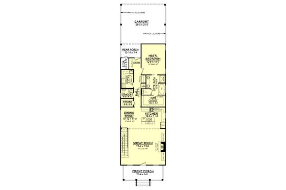 Floor Plan - Main Floor for Cottage House Plan #430-115 - 4 bed, 2.5 bath
