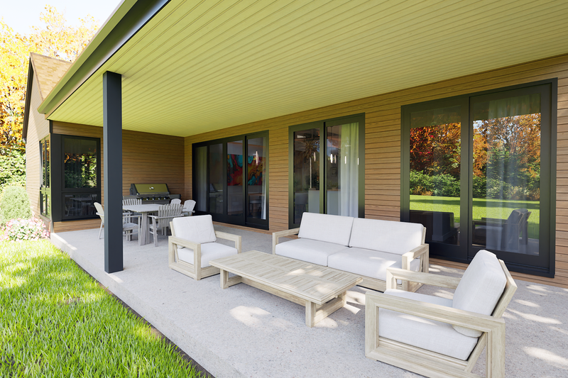 House Blueprint - Exterior - Outdoor Living for Contemporary House Plan #48-1203 - 3 bed, 2 bath