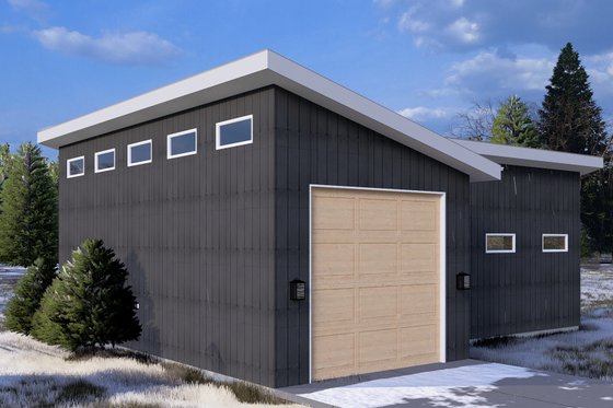 Exterior - Rear Elevation for Modern House Plan #1060-233, 0 bath