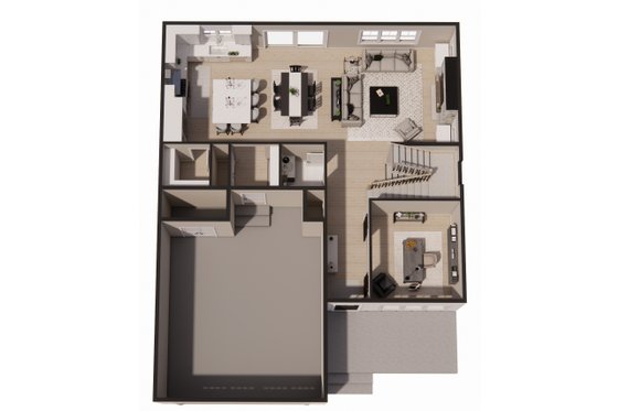 Floor Plan - Main Floor 1 for Craftsman House Plan #51-1521 - 4 bed, 2.5 bath