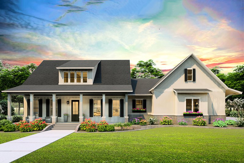 House Blueprint - Farmhouse Exterior - Front Elevation Plan #406-9653