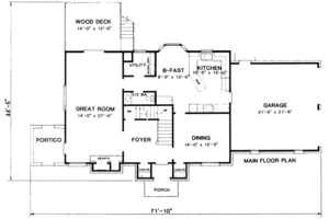 Floor Plan - Main Floor for European House Plan #10-253 - 4 bed, 2.5 bath