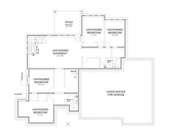 Contemporary Floor Plan - Lower Floor Plan #112-201