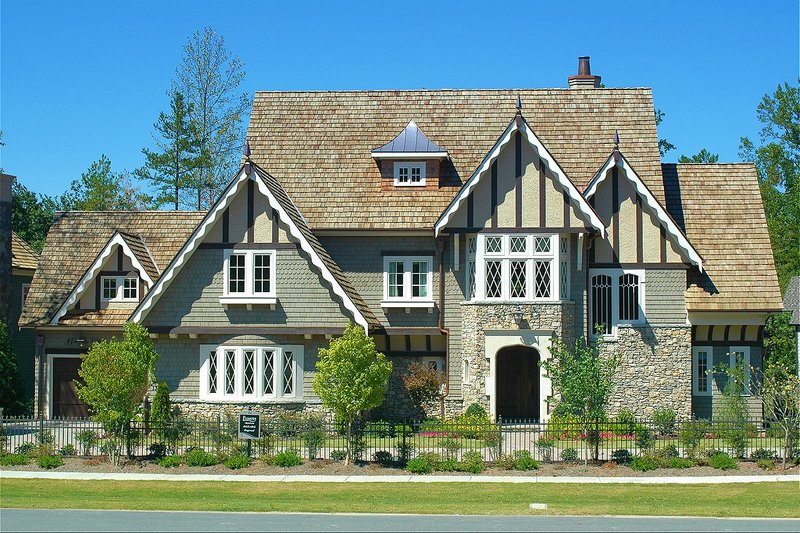 Dream House Plan - Tudor Exterior - Front Elevation Plan #413-124