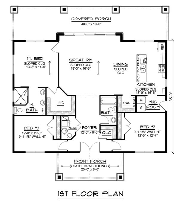 Modern Floor Plan - Main Floor Plan #1064-317